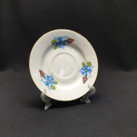 Блюдце Porcelana, фарфор деколь позолота 13 см, винтаж Польша. Картинка 1